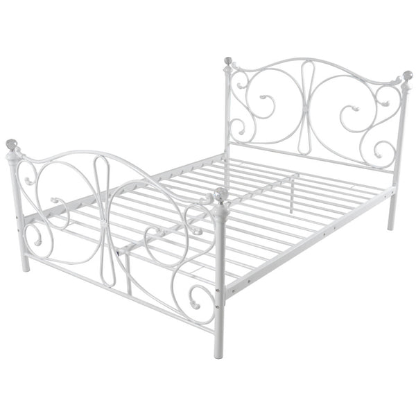4FT6 Double Size Iron Bed White