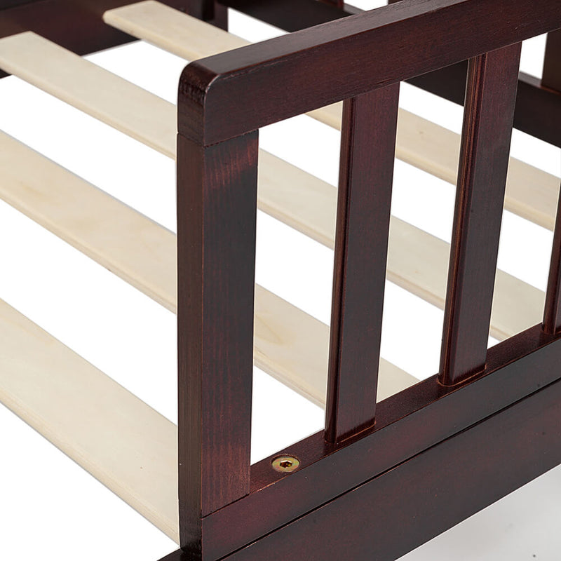 Wooden Baby Toddler Bed Children Bedroom Furniture with Safety Guardrails