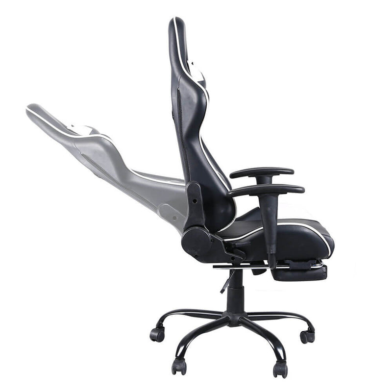 Racing Gaming Chair Faux Leather Chair Swivel Office Chair Black