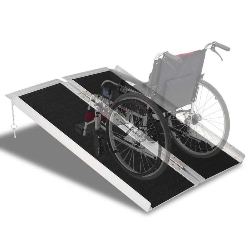3FT Two-section Non-Skid Folding Lightweight Aluminum Alloy Wheelchair Scooter Mobility Ramps
