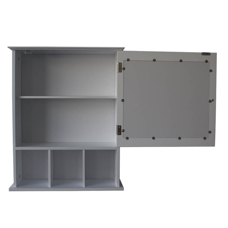 Single Door Three Compartment Storage Bathroom Cabinet –White