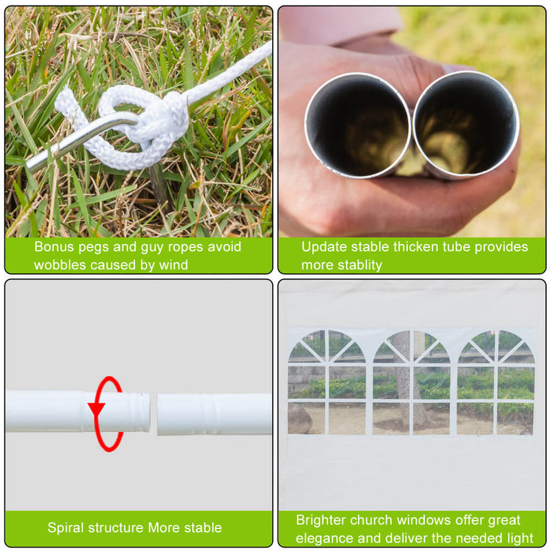 Three Sides Waterproof Tent with Spiral Tubes, 10 x 10 ft