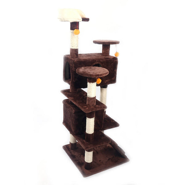 Sisal Hemp Cat Tree Cat Tower Brown 52 inches