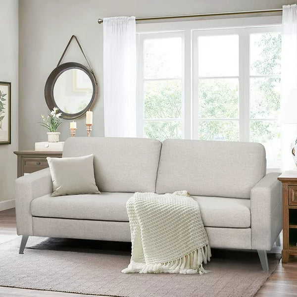 79" Upholstered Sofa 3 Seater Couch Loveseat Living Room Furniture in Beige