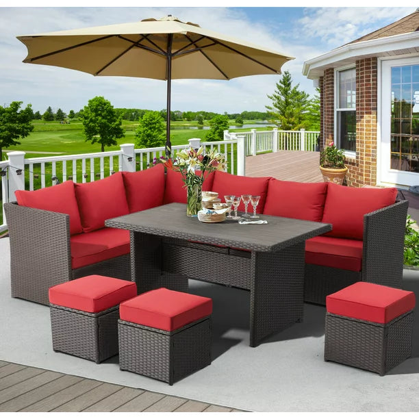 Piece Patio Conversation Set in Red