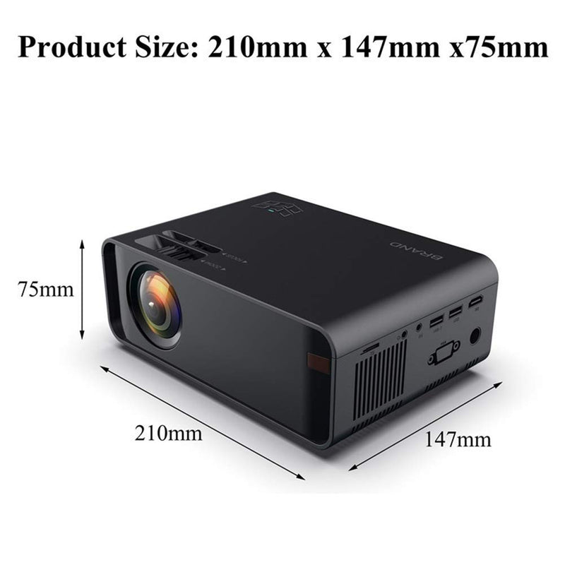 Wireless Projector with Synchronize Phone Screen, Dnyker Mini Video Projector, 4000 Lux,HD 1080p Supported,for Home Theater,Office (Black)