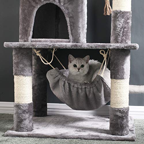 Cat Tree with Sisal-Covered Scratching Posts Climbing Activity Play House for Kittens