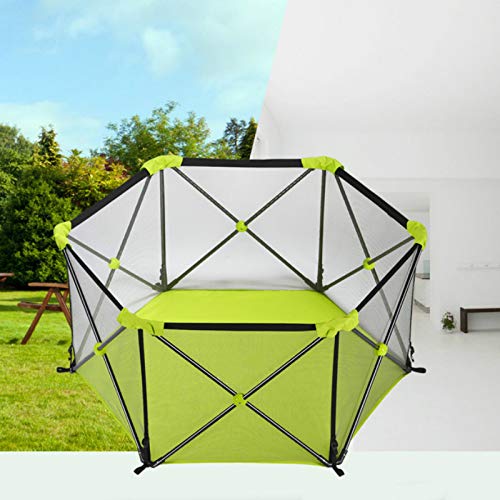 HomHum Baby Portable Playard with Carry Case and Washable/Adjustable,6-Panel,Outdoor,for Babies and Toddler,Blue