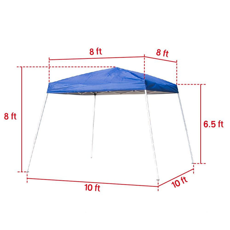 10' x 10' Outdoor Pop Up Canopy Tent, Foldable Portable Sun Shelter, Blue