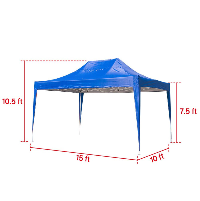 Outdoor Pop up Canopy Party Tent Gazebos 10 x 15 ft Blue