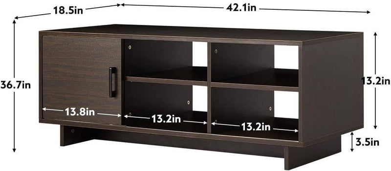 Mid-Century Coffee Tables with Storage Shelf for Living Room Bedroom, Brown