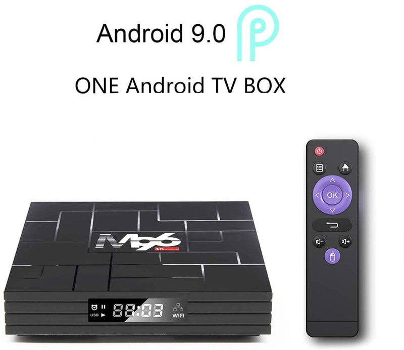 Android 9.0 TV Box,4GB RAM 64GB ROM,Android TV Box Quad-core Cortex-A53 Dual WiFi 2.4G/5G,Bluetooth 3D 4K Ultra HD H.265 USB 3.0 Android Box