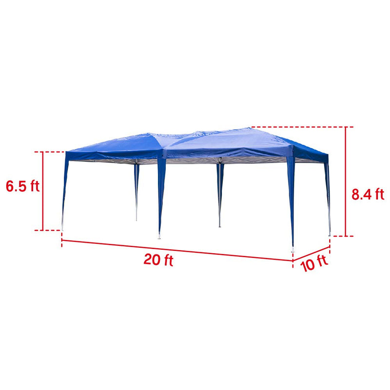 Outdoor 10 x 20 ft Pop up Canopy Party Tent Heavy Duty Gazebos Shelters Blue