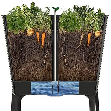 31.7 Gallon Raised Garden Bed with Self Watering Planter Box and Drainage Plug, Brown