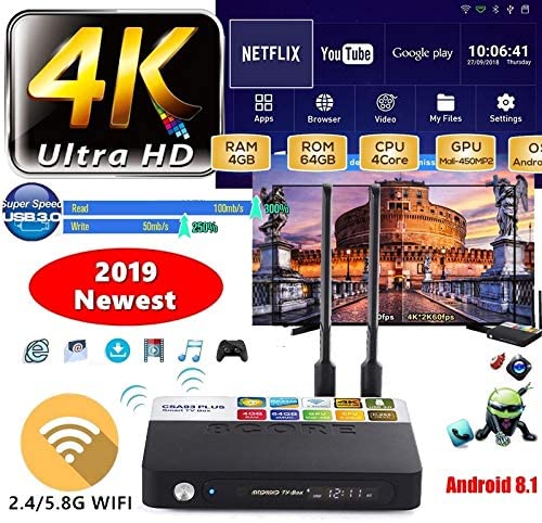 2020 Orignal CSA93 Plus Smart Android 8.1 TV Box 4GB Ram 32GB 64GB ROM Rockchip RK3328 4K H.265 USB3.0 Set Top Box HD Media Player