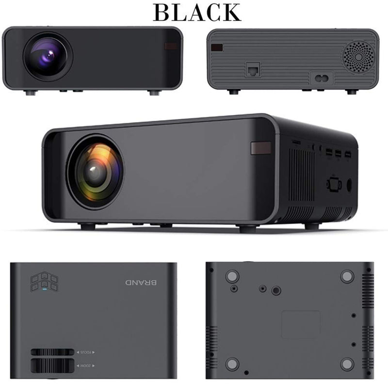 Wireless Projector with Synchronize Phone Screen, Dnyker Mini Video Projector, 4000 Lux,HD 1080p Supported,for Home Theater,Office (Black)