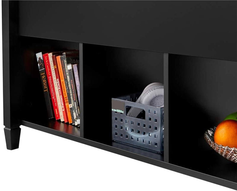 Lift Tabletop Coffee Tables Wood Living Room Furniture Hidden Compartment Black