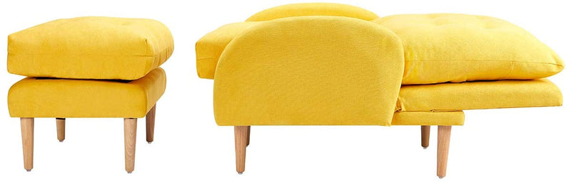 Sofa Chair with Ottoman Fabric Lounge Recliner Adjustable Backrest