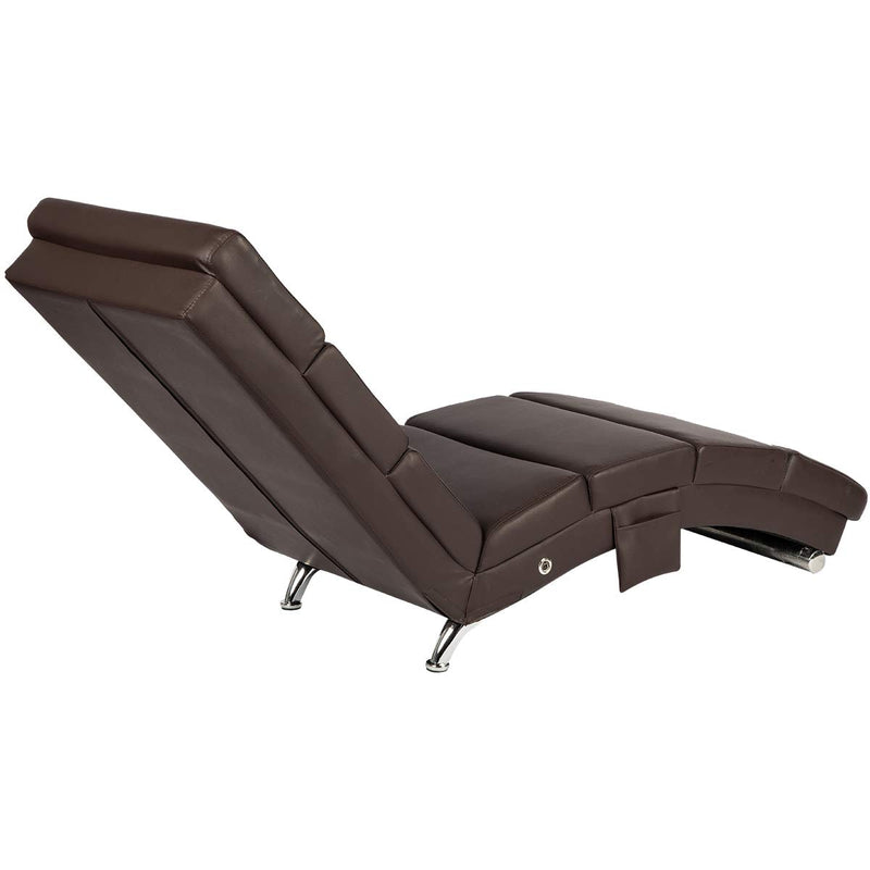 Electric Massage Recliner Chair Chaise Longue Heated PU Leather Ergonomic Lounge Massage Recliner with Massage,Heating,Remote Control,Side Pocket