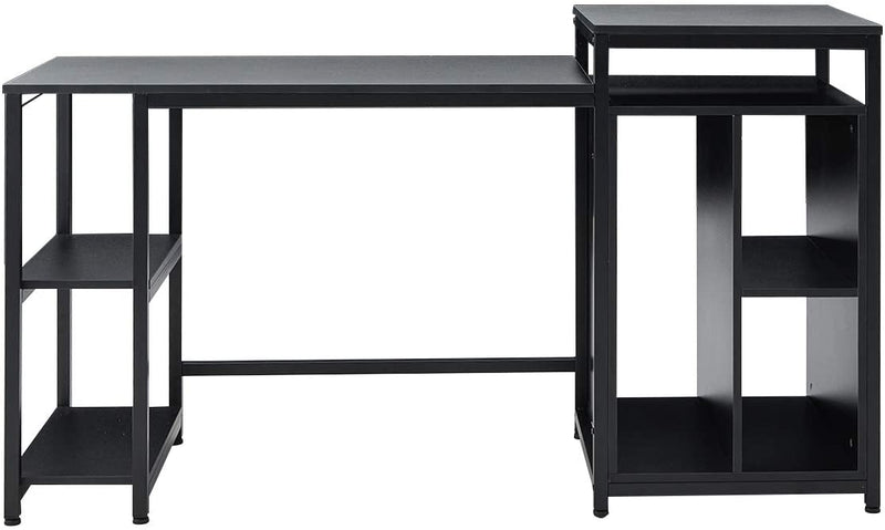 Computer Desk with Storage Bookshelves 47 inch Modern Sturdy Writing Desk for Home Office Black