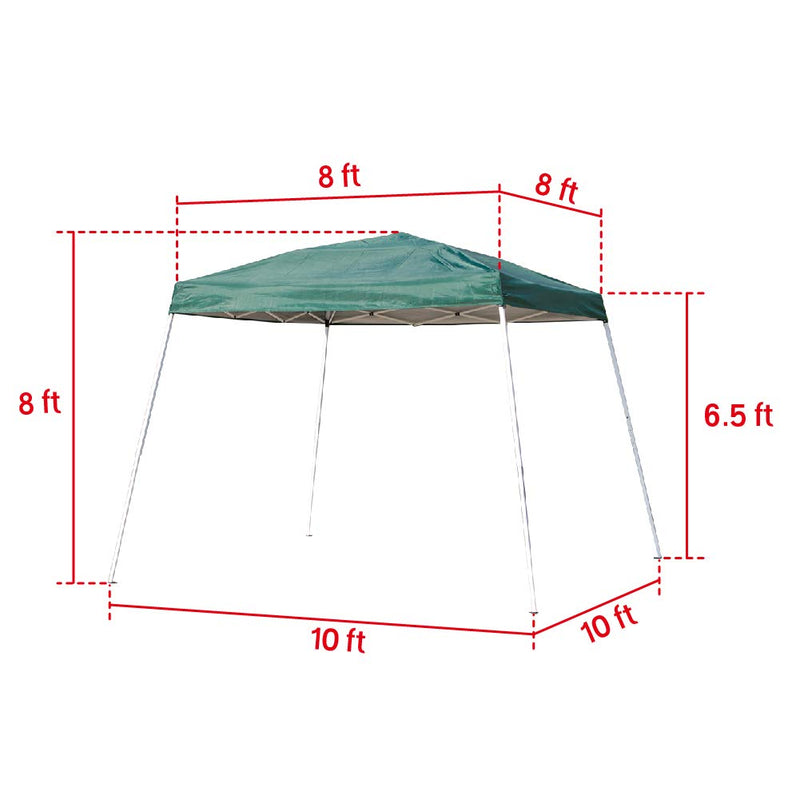 Foldable Outdoor Canopy Party Tent Portable Slant Leg Shelter 10x10 FT Green