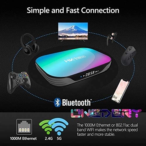 8K HD Android TV Box Android 9.0 Smart TV Box 5G WiFi TV Box 8K HDMI 2.1 USB 3.0 Amlogic Quad Core CPU Android OTT TV Box 64GB