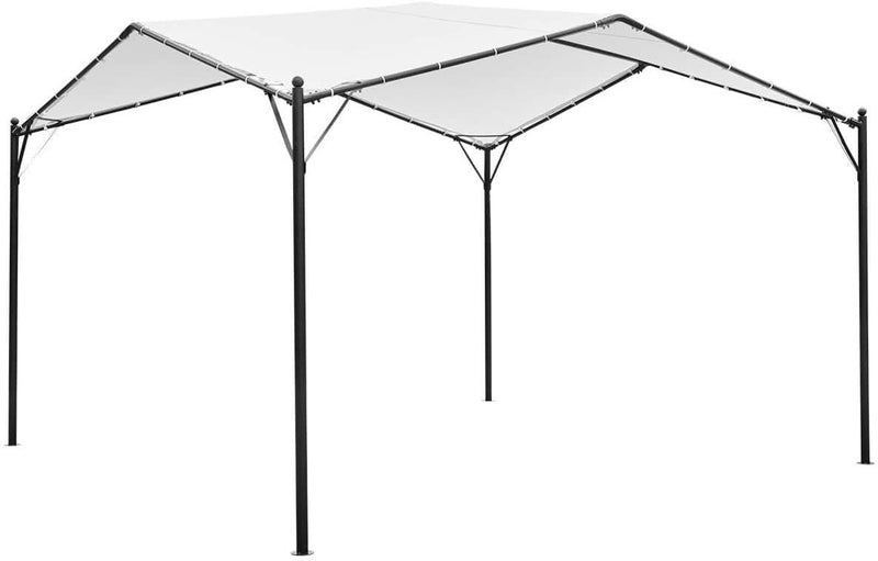 12 x 12ft Gazebo Canopy Weather-Resistant Softtop Gazebo Swan Shape Canopy with Powder-Coated Frame, Cream