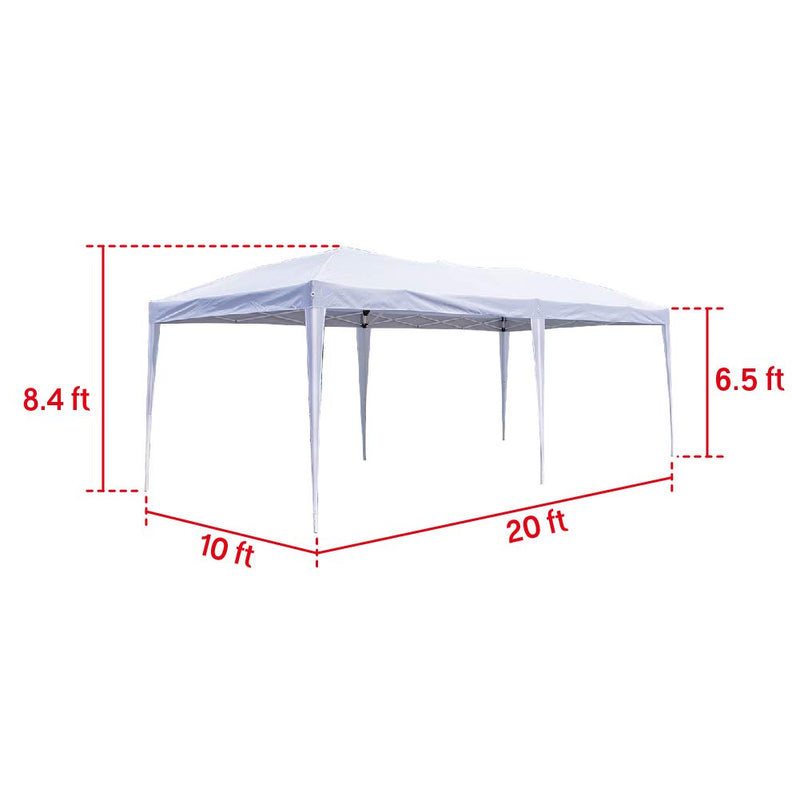 Outdoor 10x20 ft Canopy Party Tent Heavy Duty Gazebos Shelters White