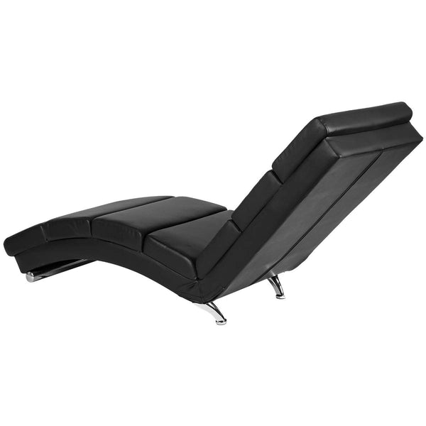 Massage Chaise Lounge Couch Black Modern Indoor with Vibration Heat Fuction