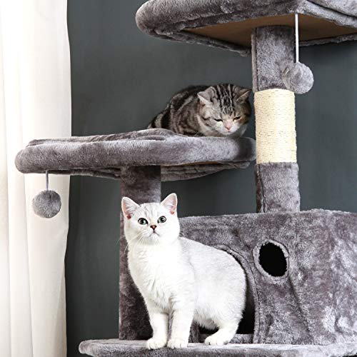 Cat Tree with Sisal-Covered Scratching Posts Climbing Activity Play House for Kittens