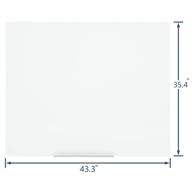 44×36 Inches Magnetic Glass Writing Dry Erase Board White Board (White)