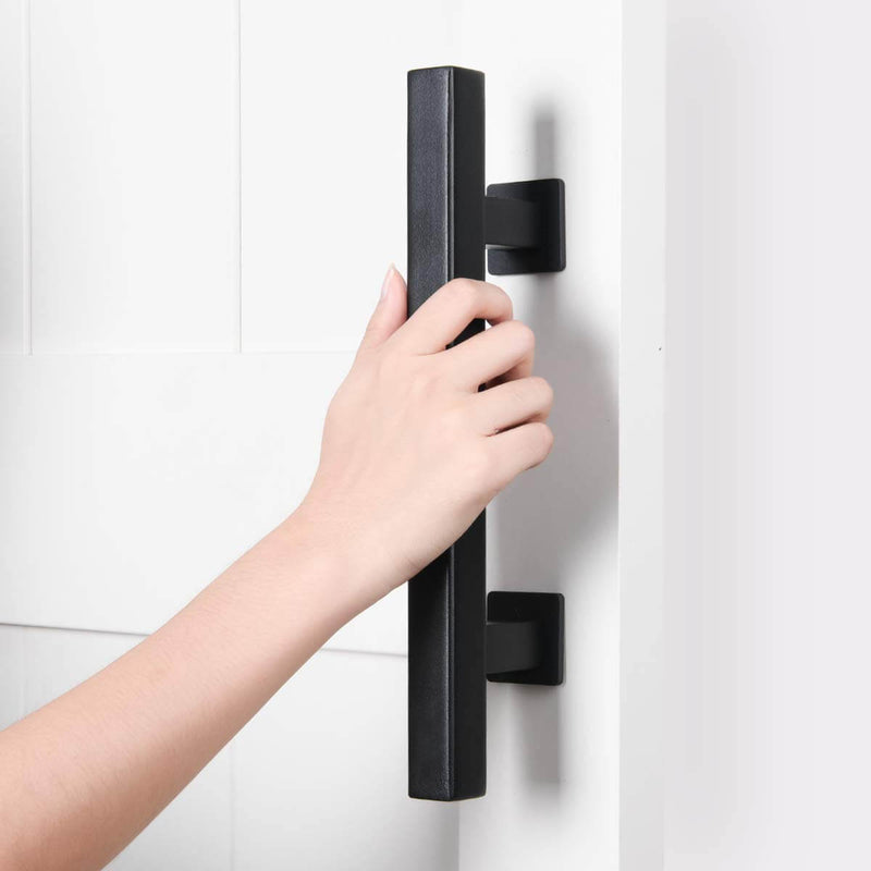 12 Inches Heavy Duty Pull and Flush Sliding Barn Door Handle Set Square