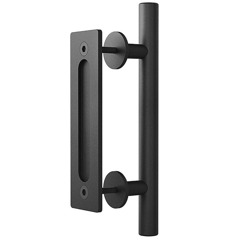 12 Inches Heavy Duty Pull and Flush Sliding Barn Door Handle Set Cylinder