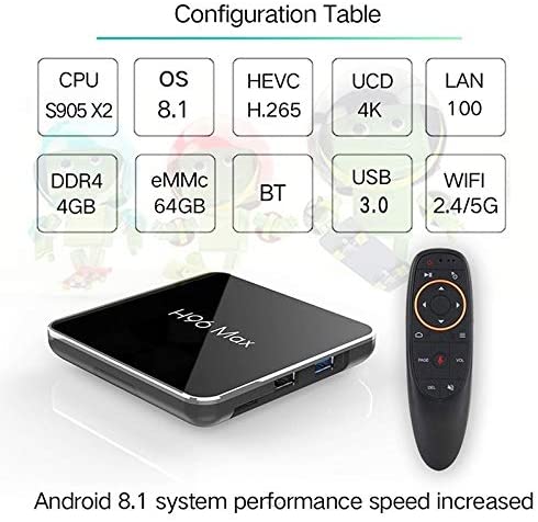 H96Max X2 TV Box Android 8.1 Smart Set Top Box 4G+64G Amlogic S905X2 Quad Core ARM Cortex A53 @ 2 Ghz WiFi Supporto 4K with Keyboard