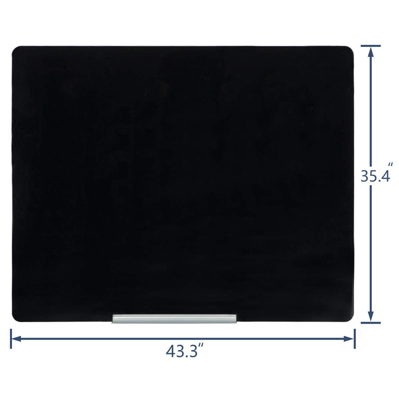 44×36 Inches Magnetic Glass Writing Dry Erase Board Office, Home, School (Black)
