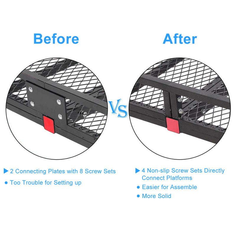 Folding Cargo Carrier Luggage Basket Hitch Mounted Car SUV Truck Durable 500lbs
