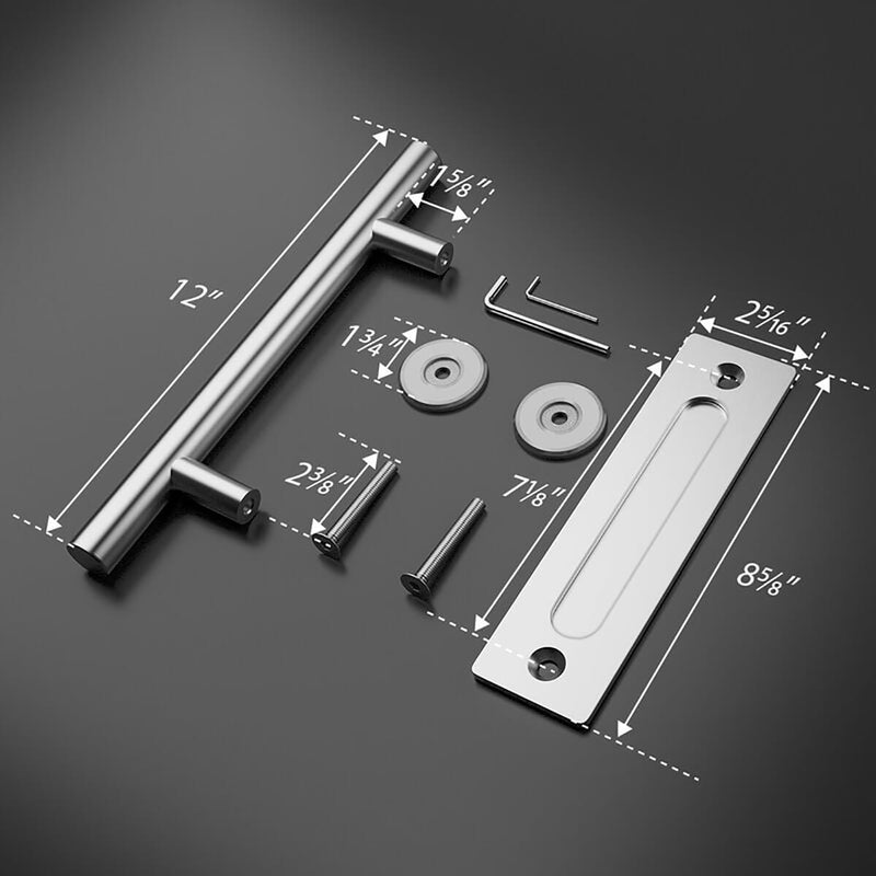 12 Inches Stainless Steel Sliding Barn Door Handle Set