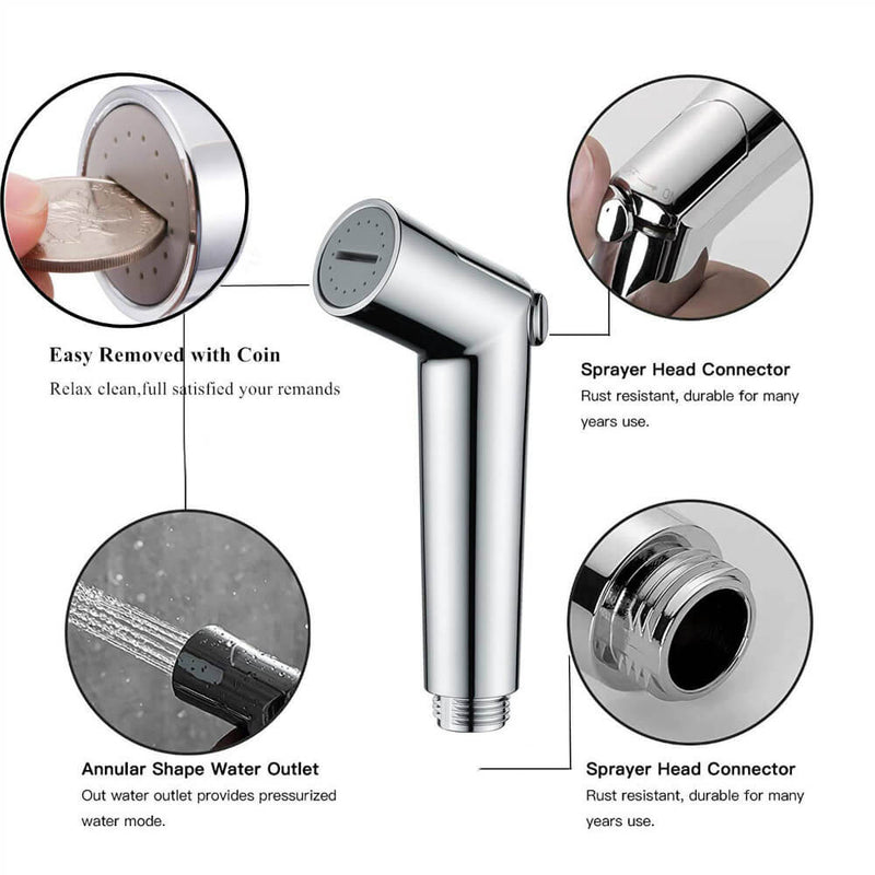 Brushed Nickel Pet Shower Sprayer Solid Brass Shower Arm for Toilet