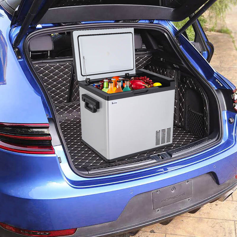 50L Compressor Touch Screen Car Refrigerator Stainless Steel Black