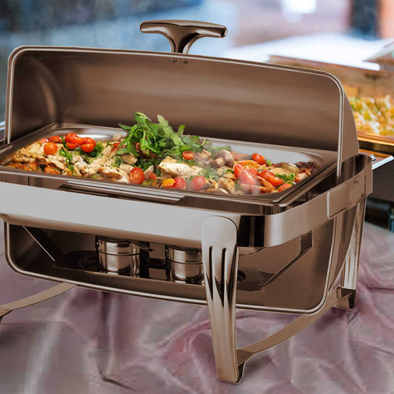 High Grade Rectangular Clamshell Buffet Stove Chafing Dish Food Warmer