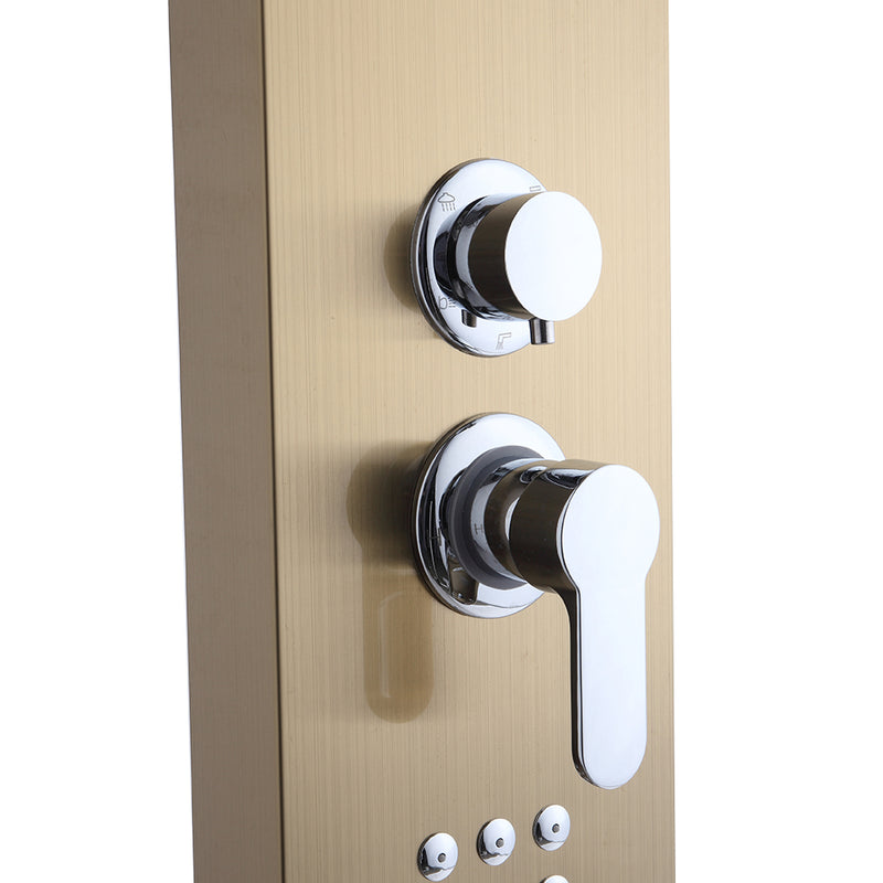 Shower Panel Shower System Stainless Steel Multi-Function Gold 18 Holes 48 inch