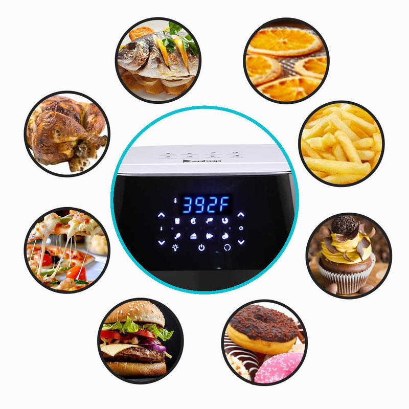 All-in-One Air Fryer Oven Family Size Roast, Bake, Dehydrator, Oilless Cooker Black