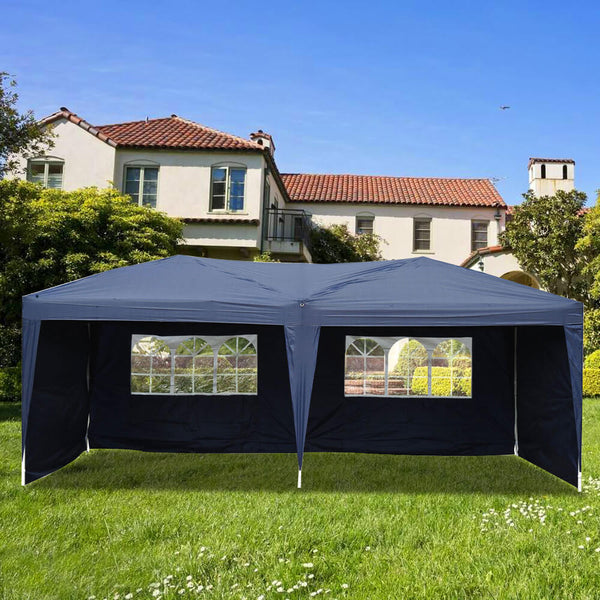 Homhum Waterproof Folding Canopy Tent 10 x 20 ft Commercial Instant Tents Blue