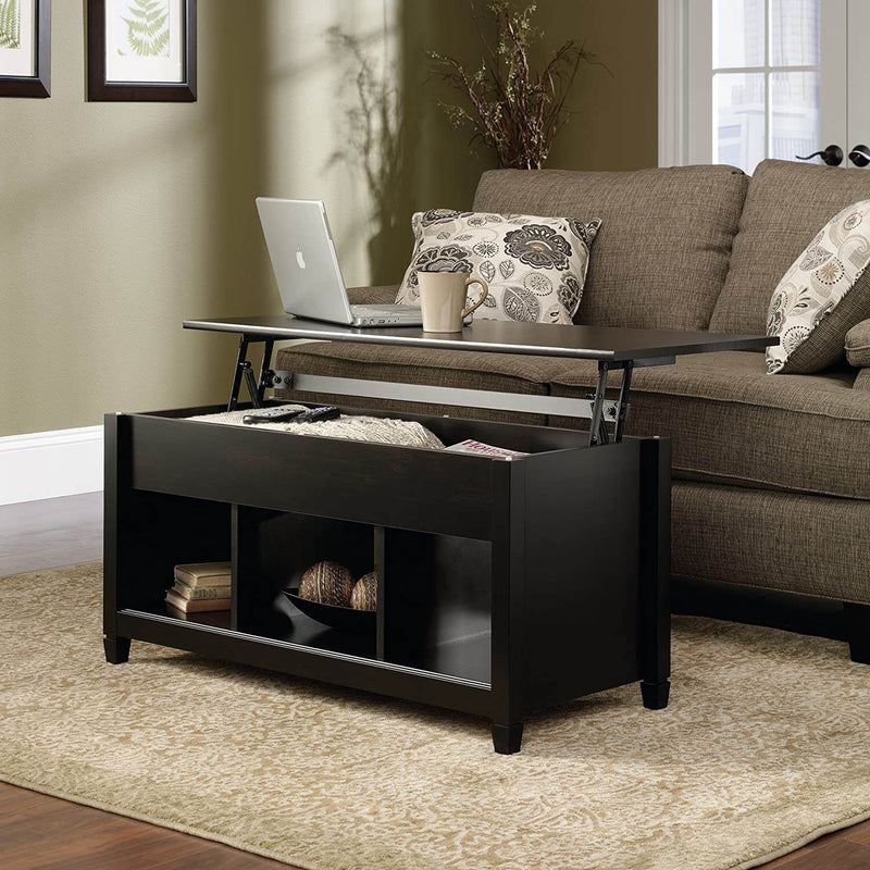 Lift Tabletop Coffee Tables Wood Living Room Furniture Hidden Compartment Black