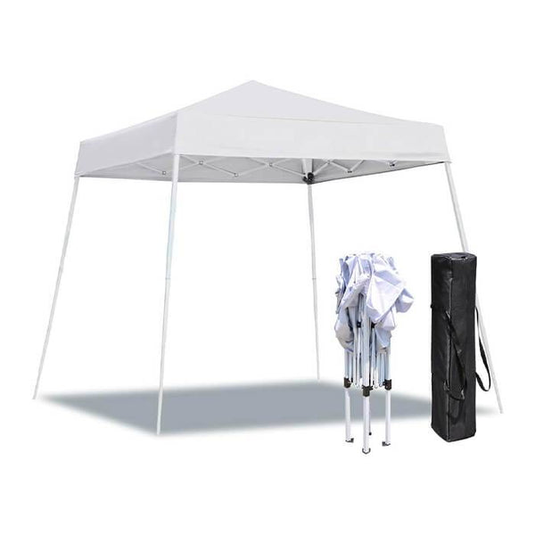 10' x 10' Outdoor Canopy Party Tent, Portable Sun Shelter Folding Canopy, White