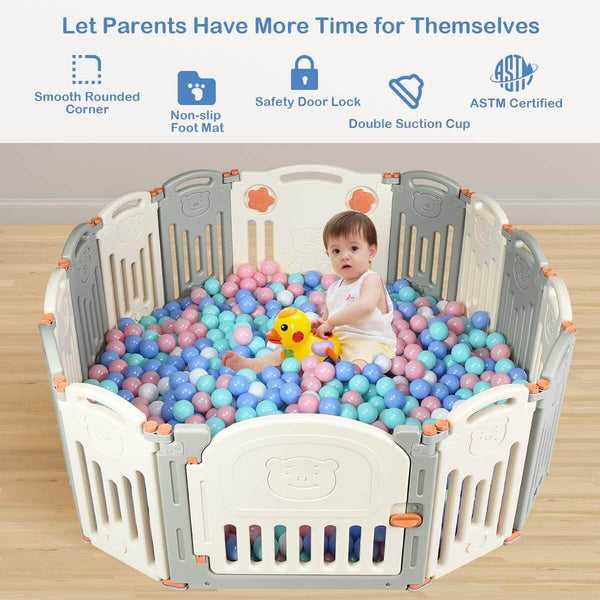 Baby 14 Panel Playpen Activity Centre Indoor Outdoor Playards Fence Safety Play Yard