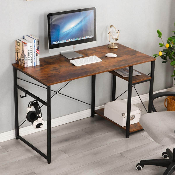 Industrial Computer Writing Desk, Large Writing Desk for Home Office 47IN