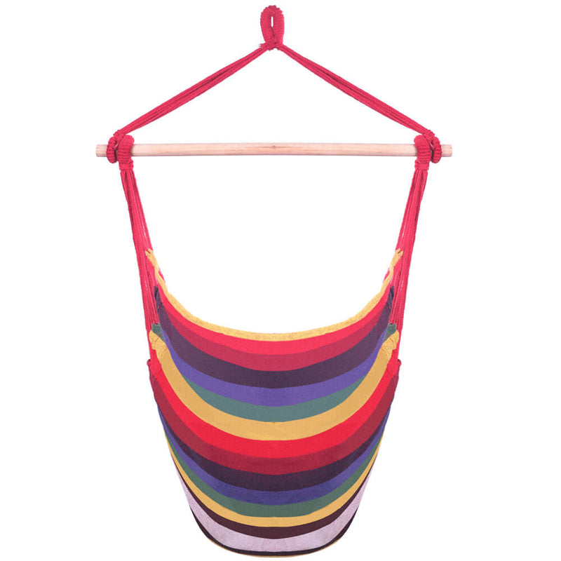 Patio Hammock Swing, Hanging Rope Hammock Chair, Cotton Hanging Air Swing with Cushions for Porch Yard Tree Bedroom