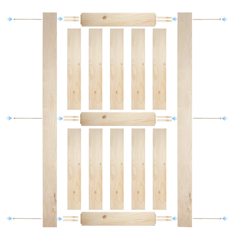 6.6 Ft J Shape Sliding Barn Door Hardware Kit With Pine Door (Whole Set)
