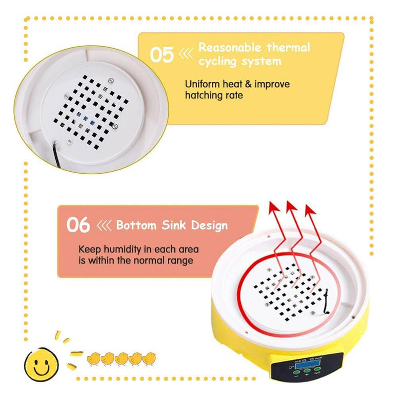 7 Eggs Automatic Mini Egg Incubator with Temperature Control